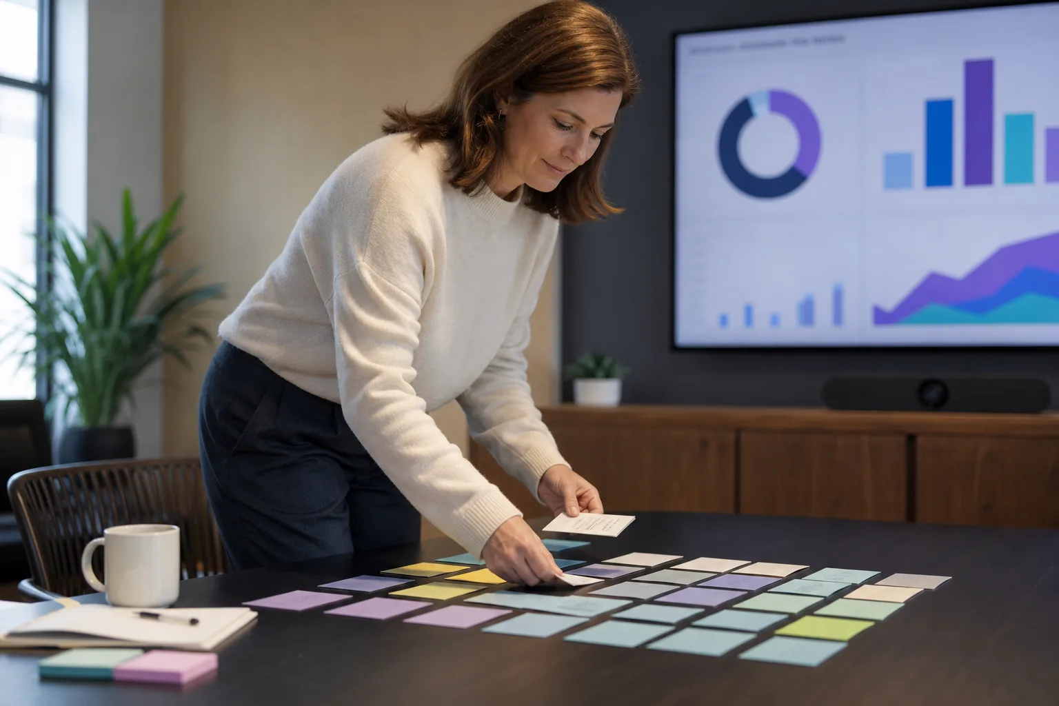 Social media strategist comparing organic content, paid promotion, resource needs, and measurement requirements